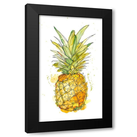 Pineapple Splash I Black Modern Wood Framed Art Print with Double Matting by Harper, Ethan