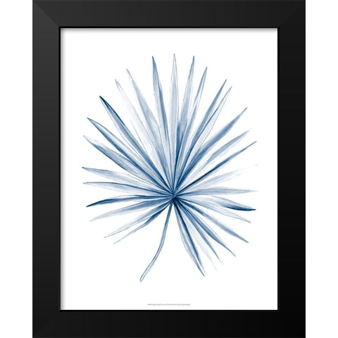 Indigo Tropical Leaves II Black Modern Wood Framed Art Print by Meagher, Megan