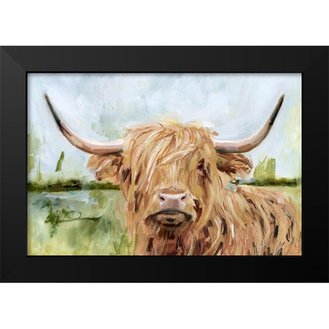Custom Highland Grazer I Black Modern Wood Framed Art Print by Borges, Victoria