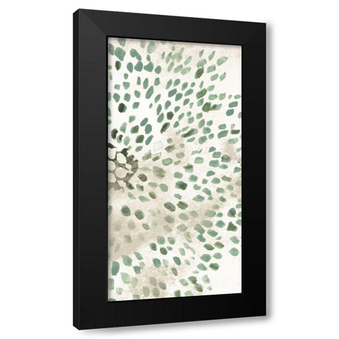 Green Flowerhead II Black Modern Wood Framed Art Print by Vess, June Erica