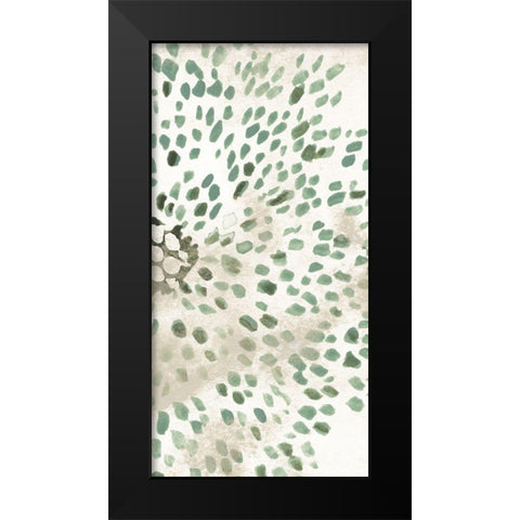 Green Flowerhead II Black Modern Wood Framed Art Print by Vess, June Erica
