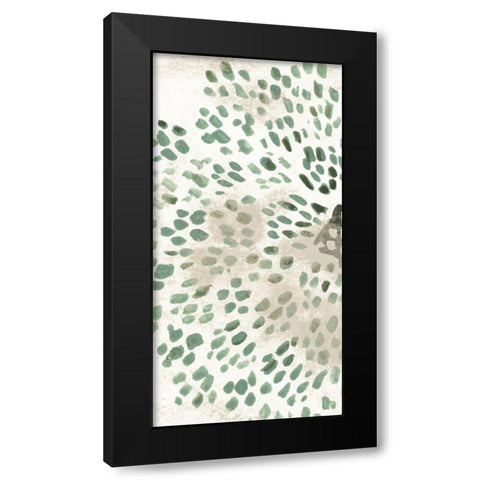 Green Flowerhead III Black Modern Wood Framed Art Print by Vess, June Erica