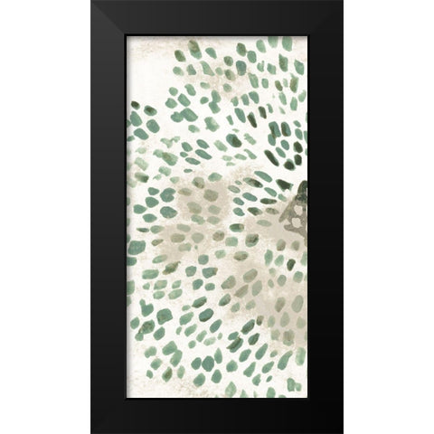 Green Flowerhead III Black Modern Wood Framed Art Print by Vess, June Erica