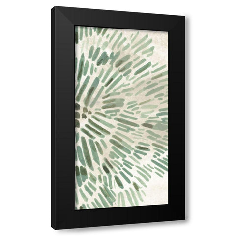 Green Flowerhead IV Black Modern Wood Framed Art Print by Vess, June Erica