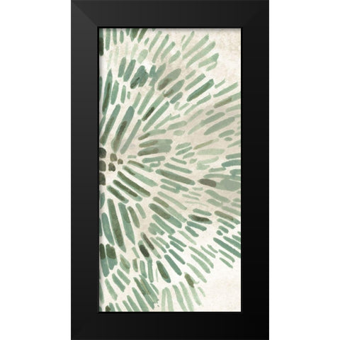 Green Flowerhead IV Black Modern Wood Framed Art Print by Vess, June Erica