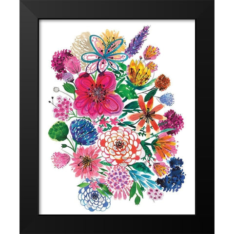 Free Floral I Black Modern Wood Framed Art Print by Hernandez, Larisa