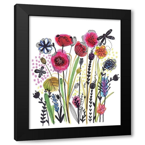 Free Floral II Black Modern Wood Framed Art Print by Hernandez, Larisa