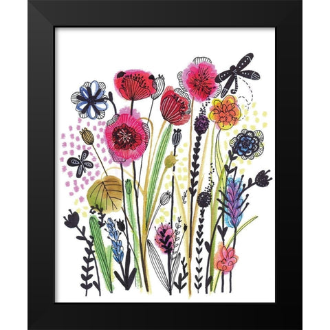 Free Floral II Black Modern Wood Framed Art Print by Hernandez, Larisa