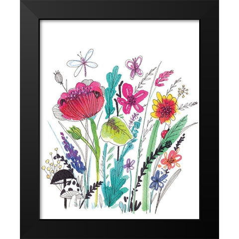 Free Floral III Black Modern Wood Framed Art Print by Hernandez, Larisa