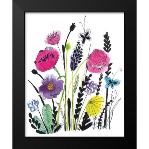 Free Floral IV Black Modern Wood Framed Art Print by Hernandez, Larisa