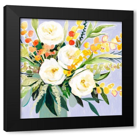 Garden Rose Bouquet II Black Modern Wood Framed Art Print by Borges, Victoria