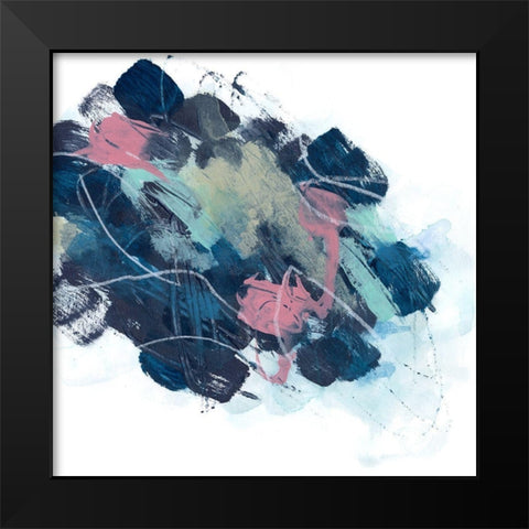 Abstract Lily Pond I Black Modern Wood Framed Art Print by Vess, June Erica