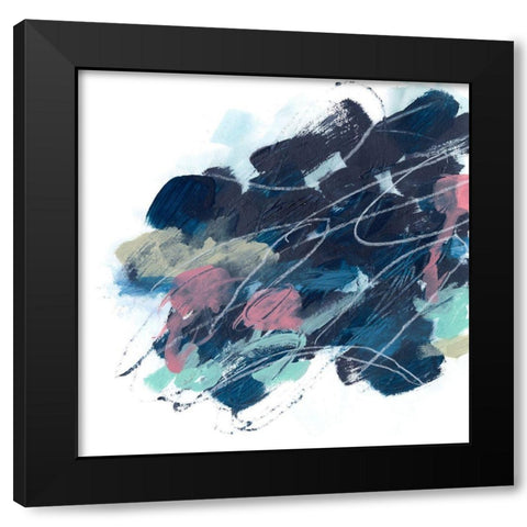 Abstract Lily Pond II Black Modern Wood Framed Art Print with Double Matting by Vess, June Erica