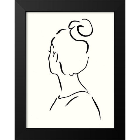Minimal Profile I Black Modern Wood Framed Art Print by Borges, Victoria