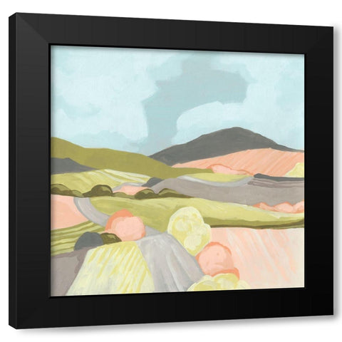 Winding Road I Black Modern Wood Framed Art Print by Vess, June Erica
