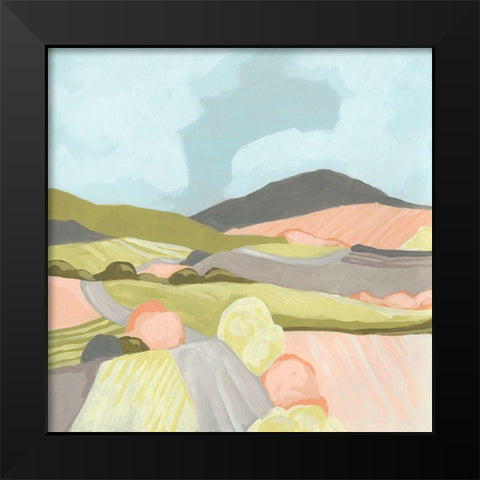 Winding Road I Black Modern Wood Framed Art Print by Vess, June Erica
