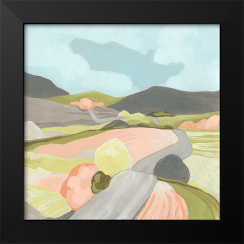 Winding Road II Black Modern Wood Framed Art Print by Vess, June Erica