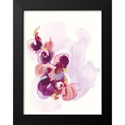 Orchid Sonata I Black Modern Wood Framed Art Print by Vess, June Erica