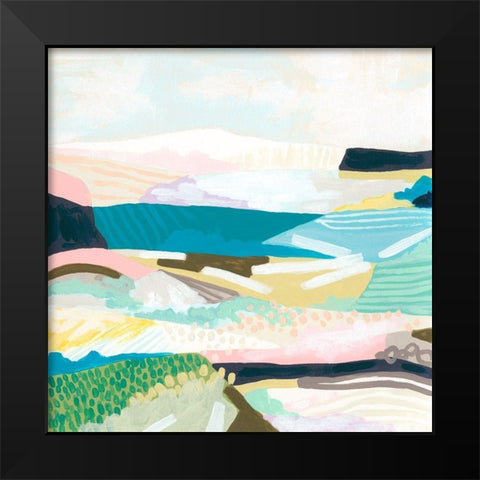 Pattern Vista I Black Modern Wood Framed Art Print by Vess, June Erica