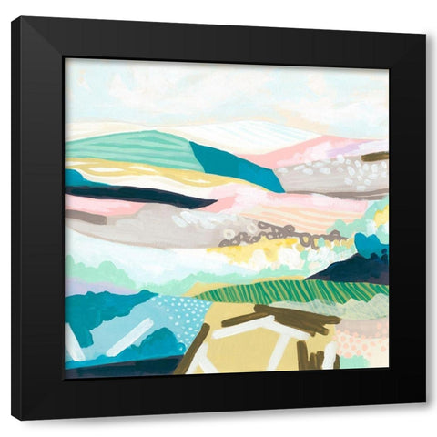 Pattern Vista II Black Modern Wood Framed Art Print by Vess, June Erica