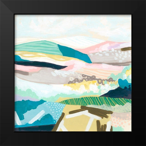 Pattern Vista II Black Modern Wood Framed Art Print by Vess, June Erica