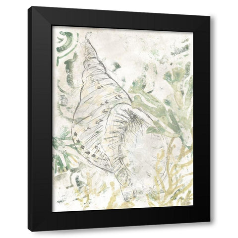 Verdant Shell Fresco II Black Modern Wood Framed Art Print by Vess, June Erica