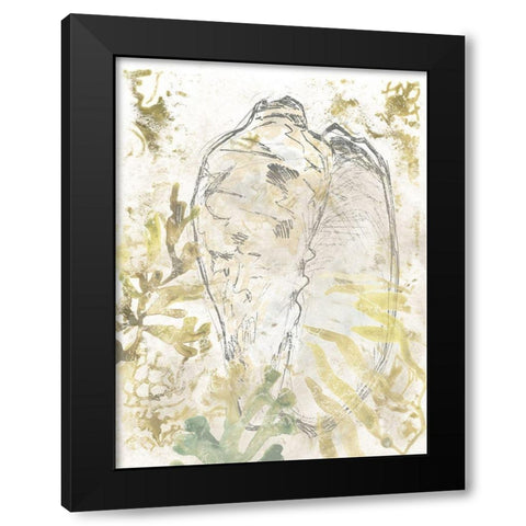 Verdant Shell Fresco IV Black Modern Wood Framed Art Print with Double Matting by Vess, June Erica