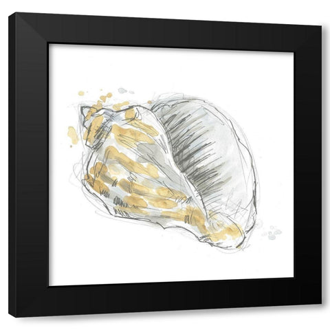 Citron Shell Sketch III Black Modern Wood Framed Art Print with Double Matting by Vess, June Erica