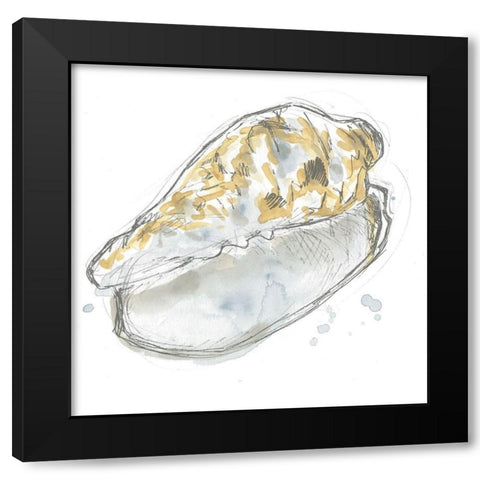 Citron Shell Sketch IV Black Modern Wood Framed Art Print by Vess, June Erica