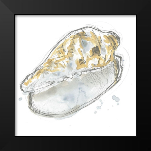 Citron Shell Sketch IV Black Modern Wood Framed Art Print by Vess, June Erica