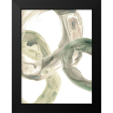 Concentric Lichen III Black Modern Wood Framed Art Print by Vess, June Erica