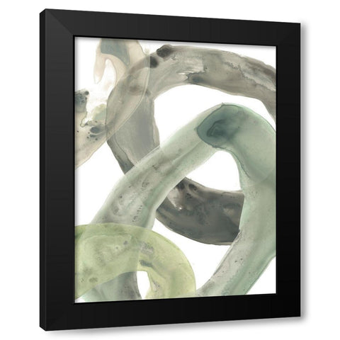 Concentric Lichen IV Black Modern Wood Framed Art Print by Vess, June Erica