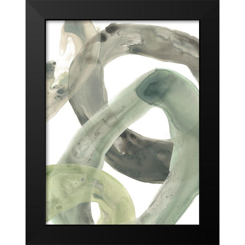Concentric Lichen IV Black Modern Wood Framed Art Print by Vess, June Erica