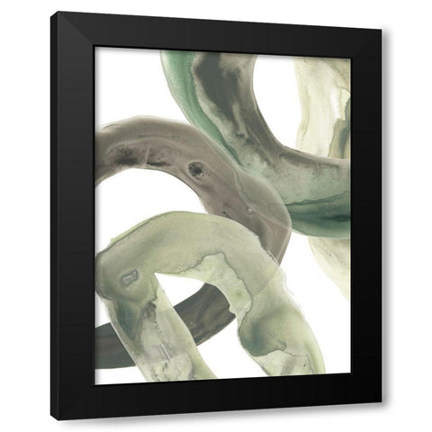 Concentric Lichen VI Black Modern Wood Framed Art Print by Vess, June Erica