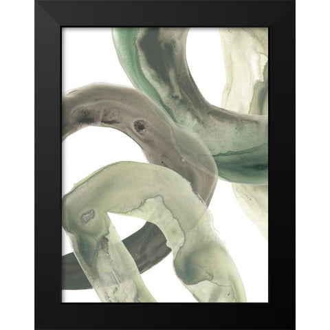 Concentric Lichen VI Black Modern Wood Framed Art Print by Vess, June Erica