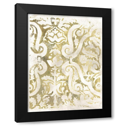 Ancient Tile I Black Modern Wood Framed Art Print by Vess, June Erica