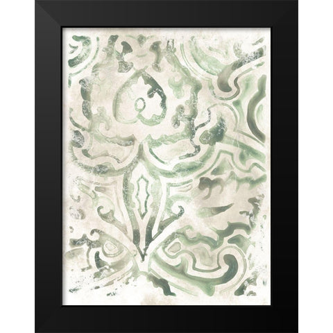 Ancient Tile III Black Modern Wood Framed Art Print by Vess, June Erica