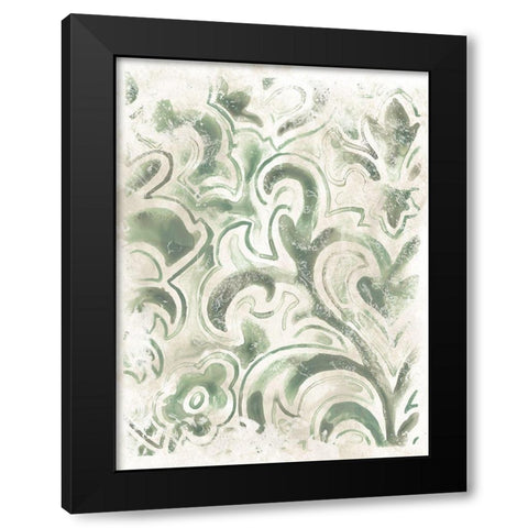 Ancient Tile IV Black Modern Wood Framed Art Print with Double Matting by Vess, June Erica
