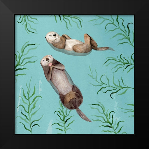 Otters Paradise IV Black Modern Wood Framed Art Print by Borges, Victoria
