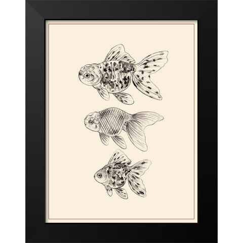 Goldfish II Black Modern Wood Framed Art Print by Wang, Melissa