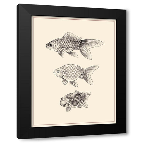 Goldfish IV Black Modern Wood Framed Art Print by Wang, Melissa