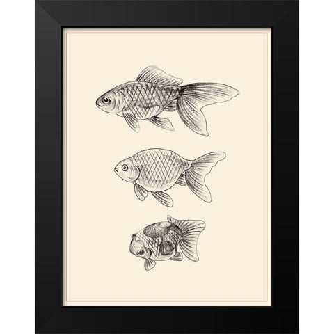 Goldfish IV Black Modern Wood Framed Art Print by Wang, Melissa