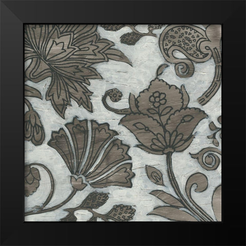 Barnwood Chintz I Black Modern Wood Framed Art Print by Vess, June Erica
