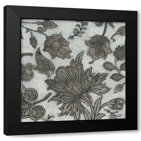 Barnwood Chintz II Black Modern Wood Framed Art Print by Vess, June Erica