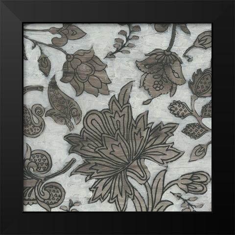Barnwood Chintz II Black Modern Wood Framed Art Print by Vess, June Erica