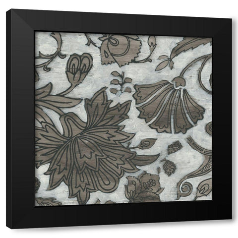 Barnwood Chintz III Black Modern Wood Framed Art Print with Double Matting by Vess, June Erica