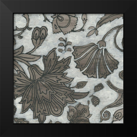 Barnwood Chintz III Black Modern Wood Framed Art Print by Vess, June Erica