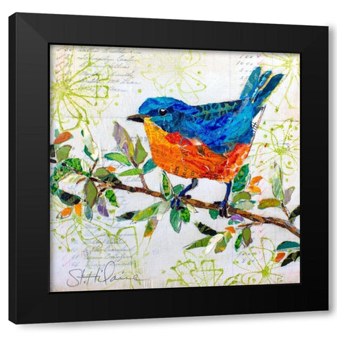 Happy Bird I Black Modern Wood Framed Art Print with Double Matting by St. Hilaire, Elizabeth