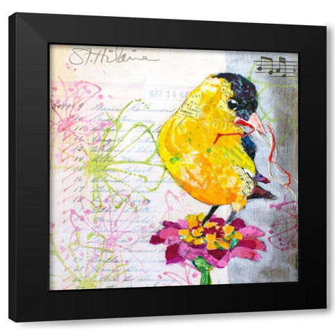 Happy Bird IV Black Modern Wood Framed Art Print with Double Matting by St. Hilaire, Elizabeth
