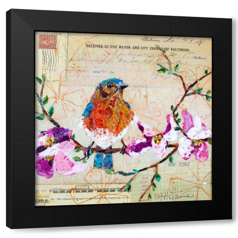 Happy Bird V Black Modern Wood Framed Art Print by St. Hilaire, Elizabeth
